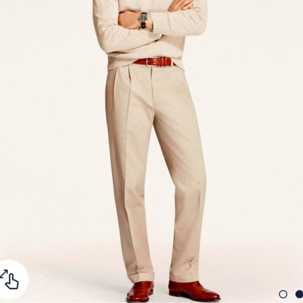 Brooks Brothers Trousers Mens 36x32 Khaki Elliot Fit Cotton Advantage Chino Pant